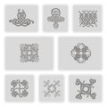 Monochrome icons set with Celtic art and ethnic ornaments for your design