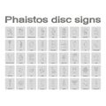 Monochrome icons set with Phaistos disc signs Royalty Free Stock Photo