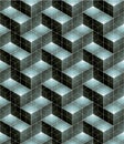 Monochrome illusive abstract geometric seamless pattern with 3d