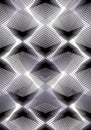 Monochrome illusive abstract seamless pattern with overlapping