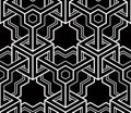 Monochrome illusory abstract geometric seamless pattern