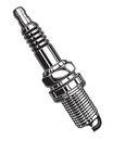 monochrome illustration of engine spark plug Royalty Free Stock Photo