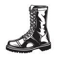 Monochrome illustration of military boot
