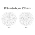 Monochrome illustration with Phaistos disc Royalty Free Stock Photo