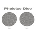 Monochrome illustration with Phaistos disc Royalty Free Stock Photo