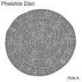 Monochrome illustration with Phaistos disc Royalty Free Stock Photo