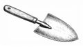 Monochrome Illustration of a Trowel on White Background Gardening Tool Royalty Free Stock Photo