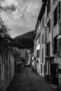Monochrome image of ancient streets of Europe.