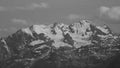 Monochrome image of the Bluemlisalp Range and glacier Royalty Free Stock Photo