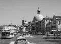 Monochrome image of the city of Venice in Italy