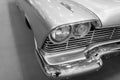 Monochrome image of classic american car front view Royalty Free Stock Photo