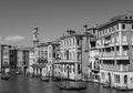 Monochrome image of the old town in Venice