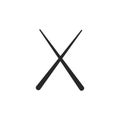 Monochrome japanese chopstick icon on white background