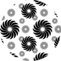 Monochrome Japanese style windmill background material