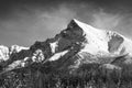 Monochrome landscape view of Mt Krivan in High Tatras, Slovakia