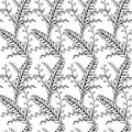 Monochrome leaves seamless pattern art design element stock vector illustration