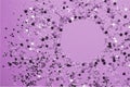 Monochrome lilac sweet powder on the monochrome lilac background