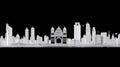 Monochrome line art skyline of mumbai featuring iconic architectural structures Royalty Free Stock Photo