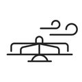 Monochrome linear children s carousel icon vector illustration rotation amusement park attraction