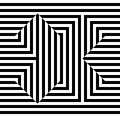 Monochrome lines as optical illusion background