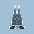 Monochrome logo of the cathedral in the city of Cologne