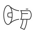 Monochrome loudspeaker icon vector illustration megaphone loud announce advertising or attention