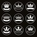 Monochrome luxury crowns collection . 3d imperial access