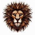 Monochrome Majesty: Lion\'s Face in Vector Art on White,Generative AI