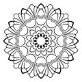 Monochrome mandala for color book. A pattern in the circle. Illu