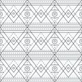 Monochrome marking geometric seamless pattern Royalty Free Stock Photo