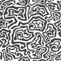 Monochrome maze seamless pattern