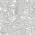 Monochrome maze seamless pattern.