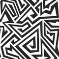 Monochrome maze seamless pattern