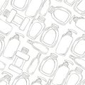 Monochrome medical seamless pattern. Coloring pages, black and white Royalty Free Stock Photo