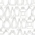 Monochrome medical seamless pattern. Coloring pages, black and white Royalty Free Stock Photo