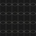 Monochrome minimal vector geometric linear pattern. Art deco grid background Royalty Free Stock Photo