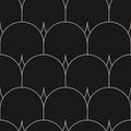 Monochrome minimal vector geometric seamless pattern. Art deco style background. Linear ornament Royalty Free Stock Photo