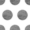 Monochrome minimalistic tribal seamless pattern with sun ball. Vector transparent background with isolated inky black art on