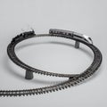 Monochrome Model Train Set on an Elevated Loop Royalty Free Stock Photo
