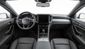 Monochrome Modern Car Interior and Dashboard Royalty Free Stock Photo