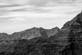 Monochrome moonscape in the mountains Royalty Free Stock Photo