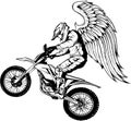 monochrome Motocross wing vector illustration on white background Royalty Free Stock Photo