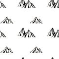 Monochrome mountain seamless pattern stock vector illustration