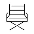 Monochrome movie director folding chair icon vector seat place filmmaker movie production
