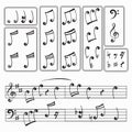 Monochrome music notes Royalty Free Stock Photo