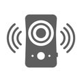 Monochrome music speaker icon vector illustration. Simple logo audio box sound bass system Royalty Free Stock Photo