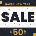 monochrome new year sale design illustration