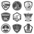 Monochrome Oil Industry Labels