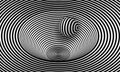 Monochrome optical illusion with circles and sphere Royalty Free Stock Photo