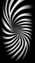 Monochrome Optical Vortex. A hypnotic black and white optical vortex with a spiraling effect